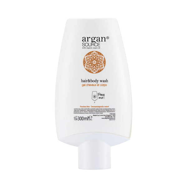 Dispensador desechable Con-Tatto de Gel ducha y Champú, 300 ml - Argan Source