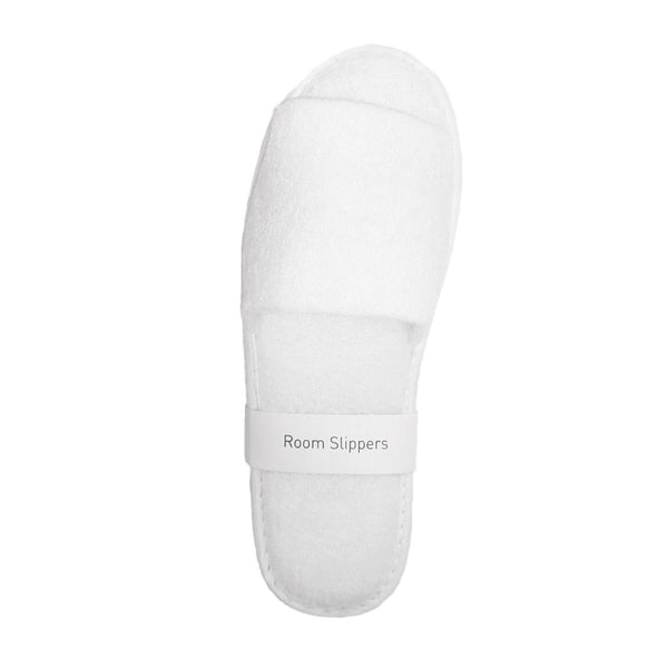 Chaussons Terry Towel En Éponge Blanche Ouverts