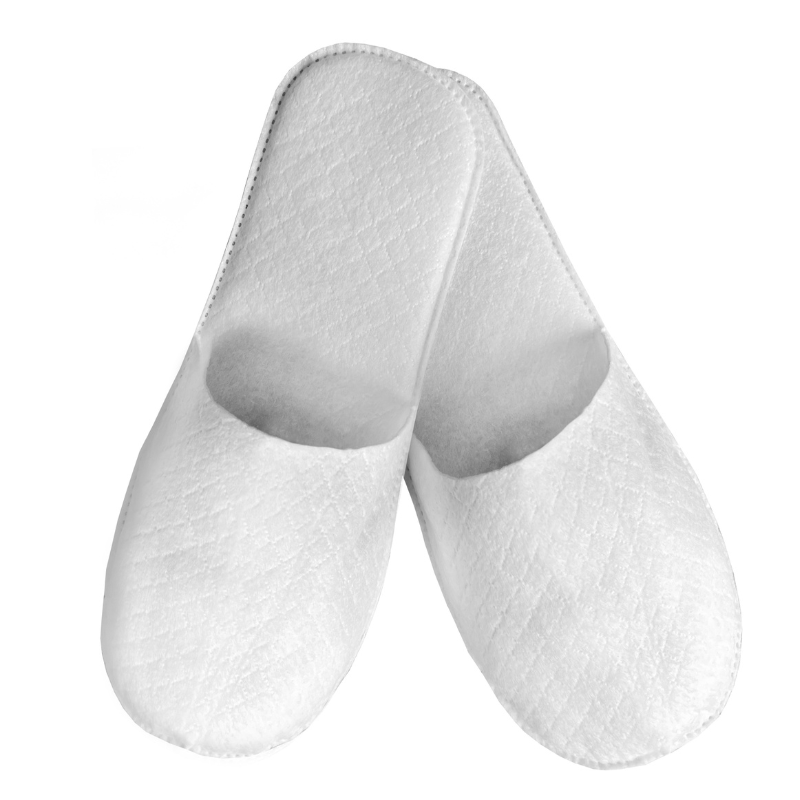 Slipper Modell Bamboo aus Vliesstoff, Weiß, geschlossen