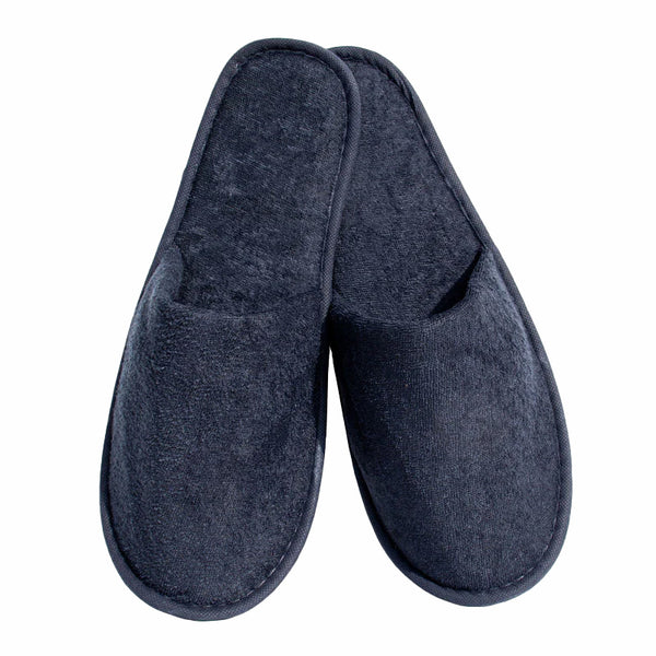 Slipper aus Frottee, Blau, Geschlossen