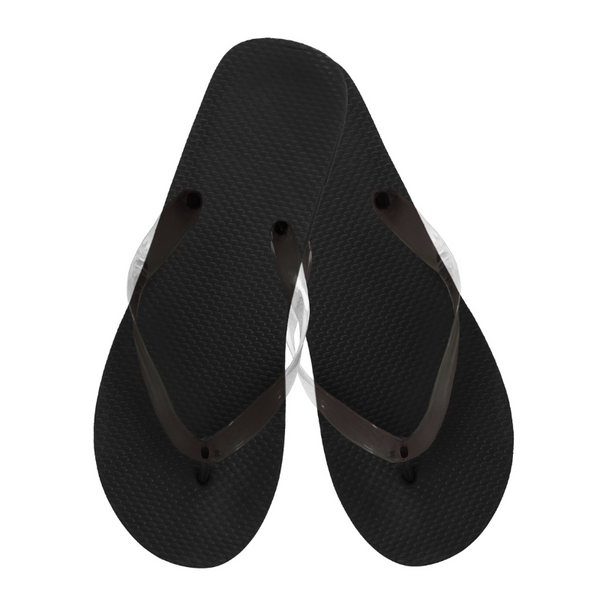 Black Rubber Flip Flops, men's size