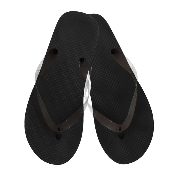 Black Rubber Flip Flops, women's size