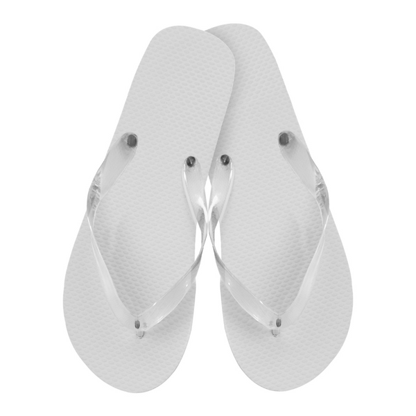 White Rubber Flip Flops, men's size