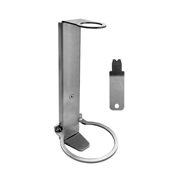 Soporte de pared de acero inoxidable plata mate para dispensador de 300 ml