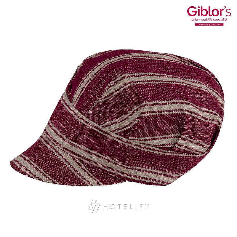 Cappello Tommy, colore Bordeaux Rigato - Giblor's