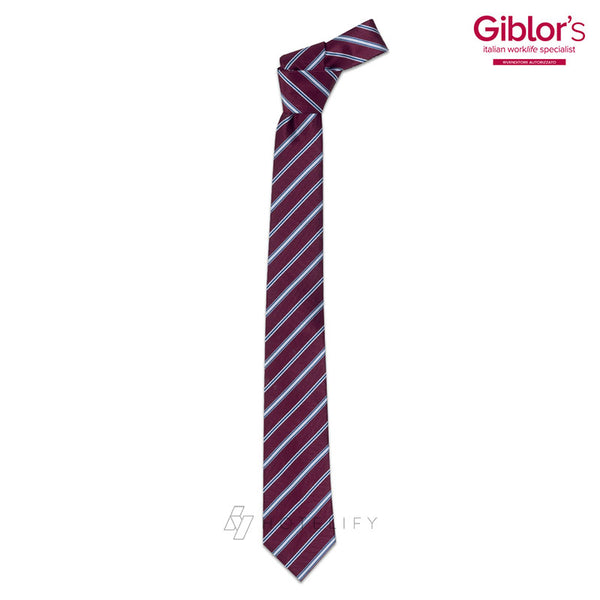 Cravatta Pois, Colore Bordeaux Rigato - Giblor's