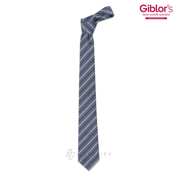 Cravatta Pois, Colore Grigio Rigato - Giblor's