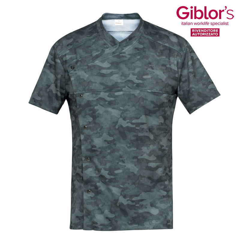 Giacca Cuoco Lapo, colore Camouflage Blu - Giblor's