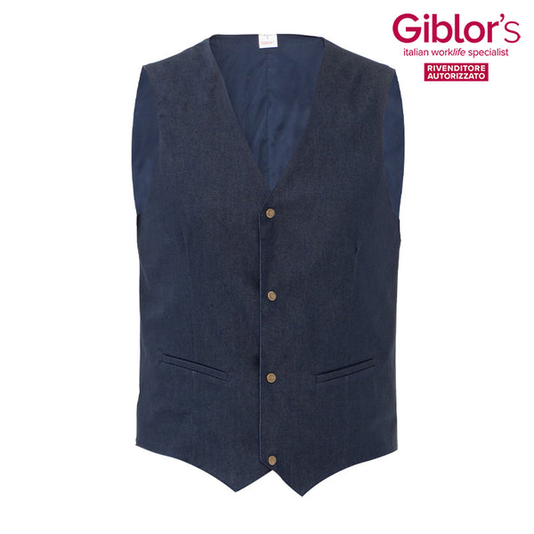 Gilet Miguel, colore Jeans Blu - Giblor's