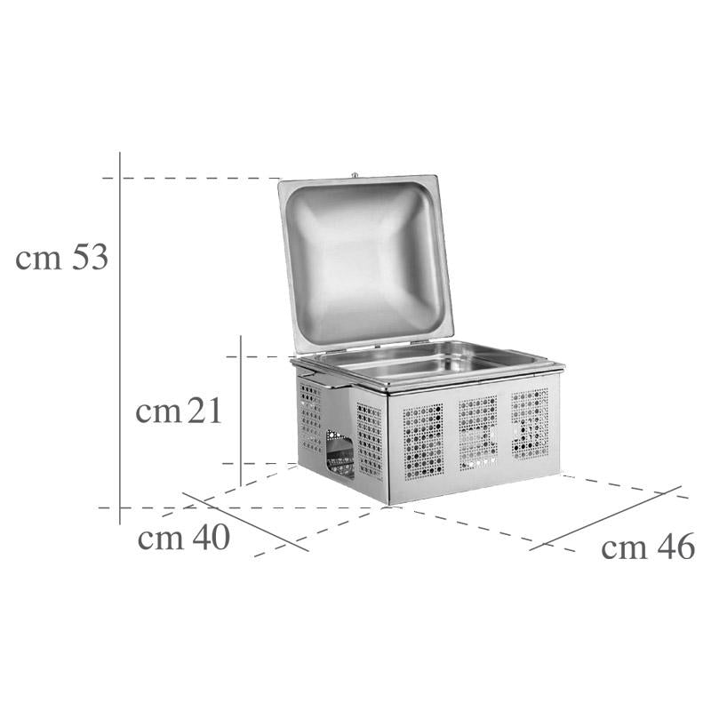 Chafing Dish Quadrato Gn 2/3, buffet Inox - Pintinox