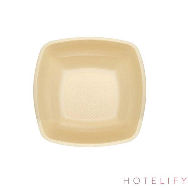 Piatto Fondo Square, colore Champagne - Goldplast