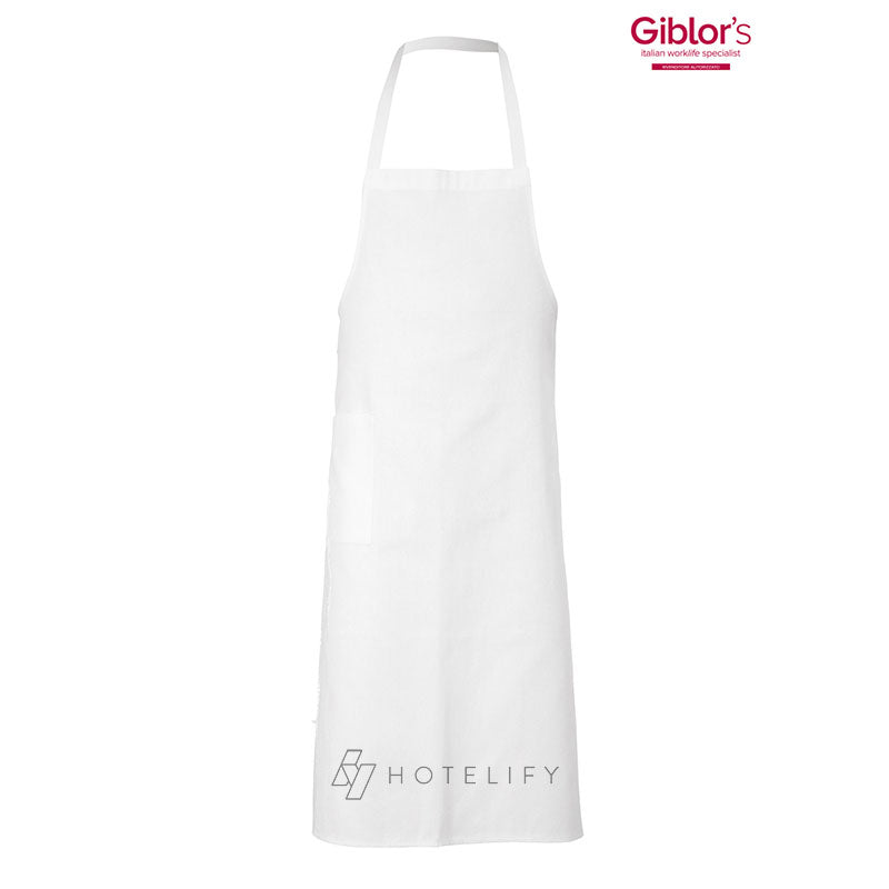 Tablier Cuisinier à Bavette, Blanc - Giblor's