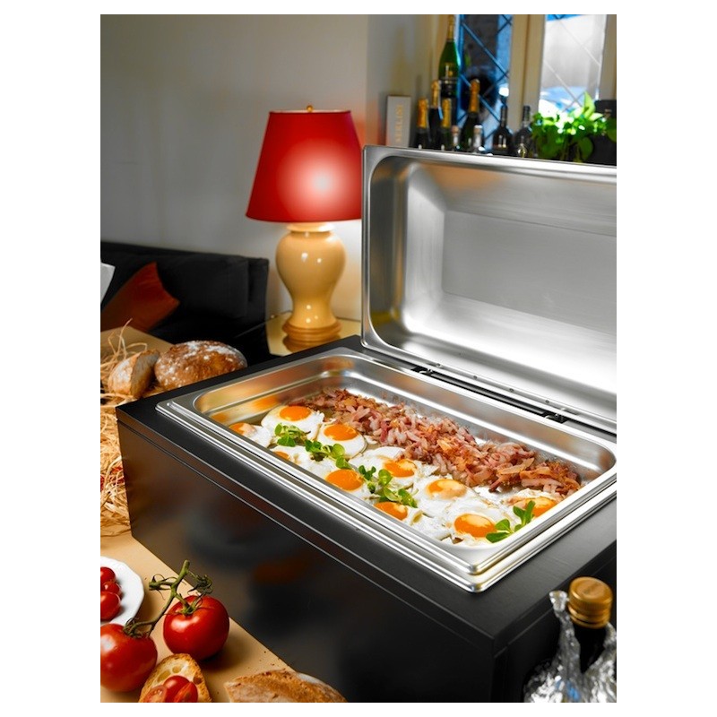 Chafing Dish Rettangolare Gn 1/1 Con Chiusura A Frizione, Wengé, buffet Classic - Pintinox