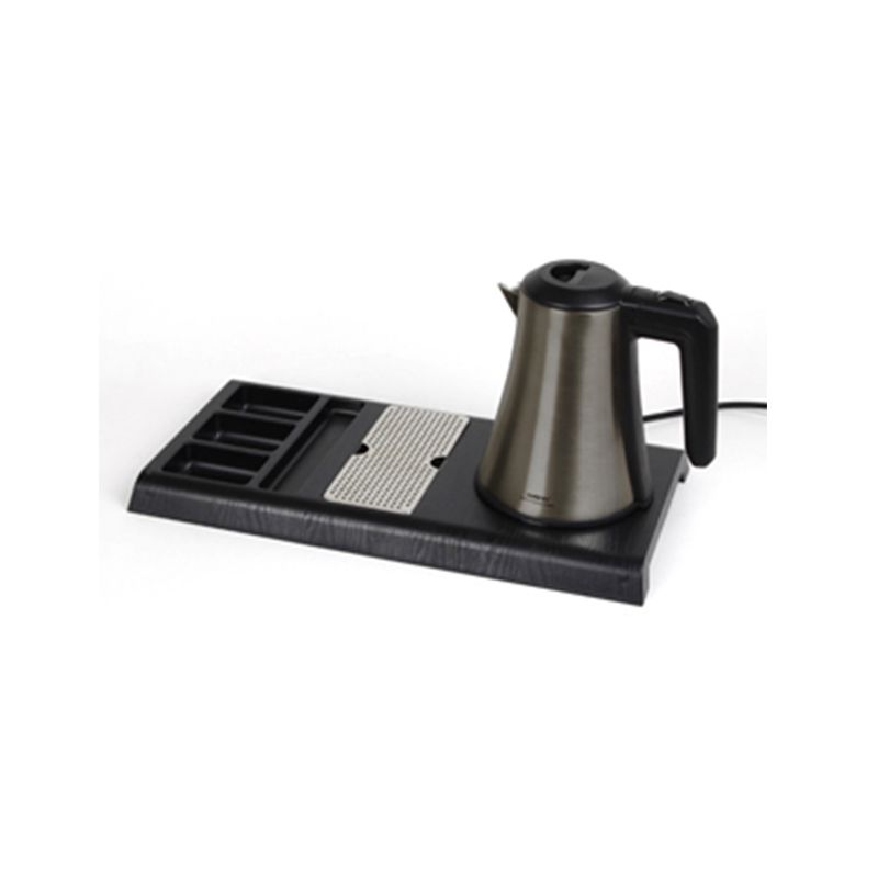 Kit Hervidor con bandeja de ABS, agujeros para tazas y compartimentos para sobres, color negro-titán