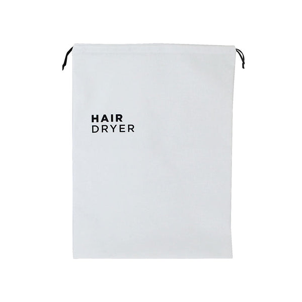 Sachet sèche-cheveux en coton blanc