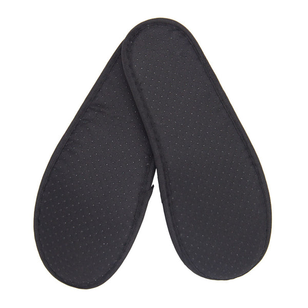 Slipper aus Velours, schwarz, geschlossen