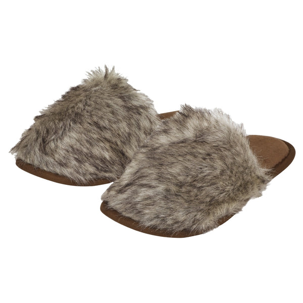 Slippers Luxury Husky aus Velours, braun, geschlossen