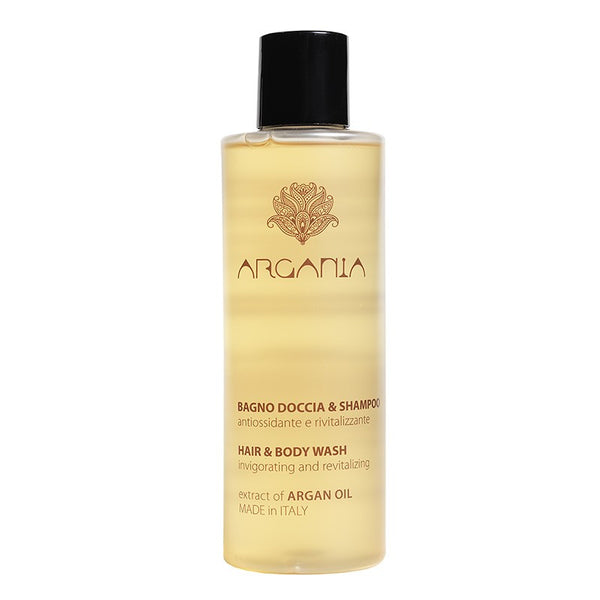 Distributeur rechargeable Gel Douche et Shampooing Bouchon Disk-Top, Huile d'Argan 200 ml - Argania