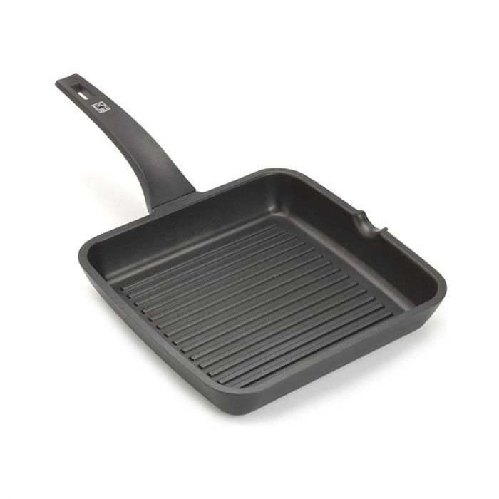 Bistecchiera Con Grill E Manico In Bachelite Anticalore 22x22 cm, efficient - Pintinox