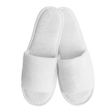 Chaussons Terry Towel En Éponge Blanche Ouverts