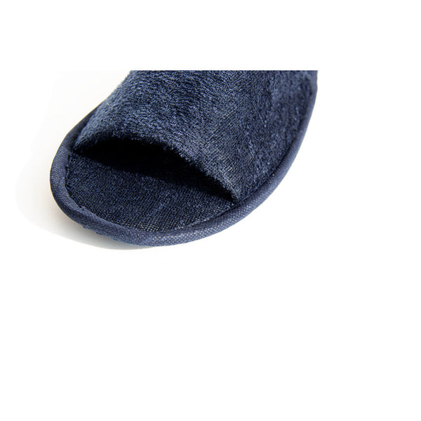 Slipper aus Frottee, Blau, Offen