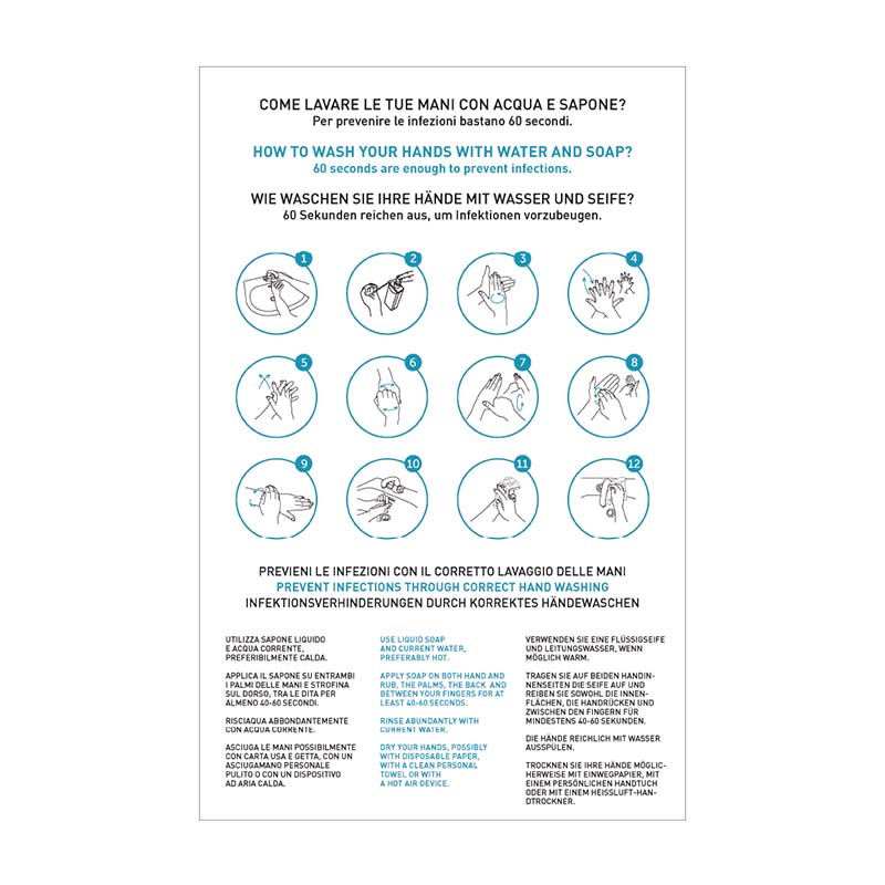 Tisch-Hinweishalter aus Plexiglas - Richtiges Händewaschen