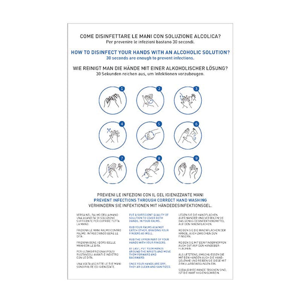 Tisch-Hinweishalter aus Plexiglas - Richtiges Händedesinfizieren