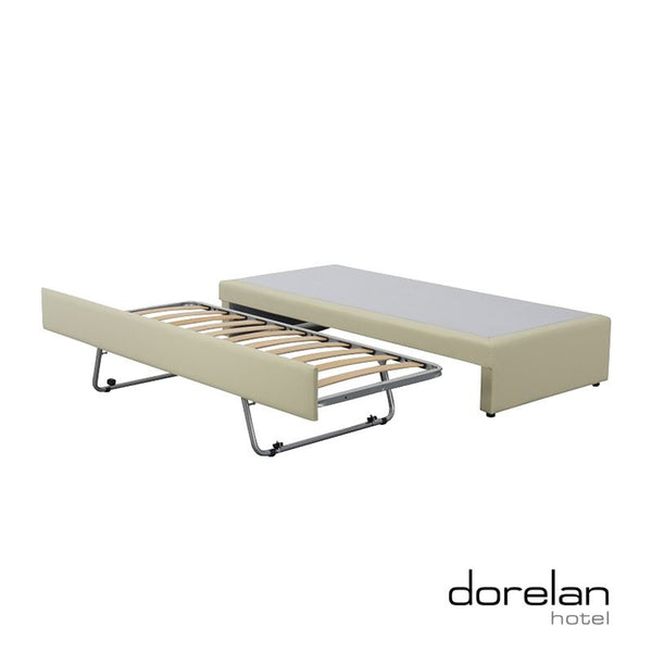 Ausziehbares Boxspringbett Dual aus Öko-Leder 90x200 - Dorelan